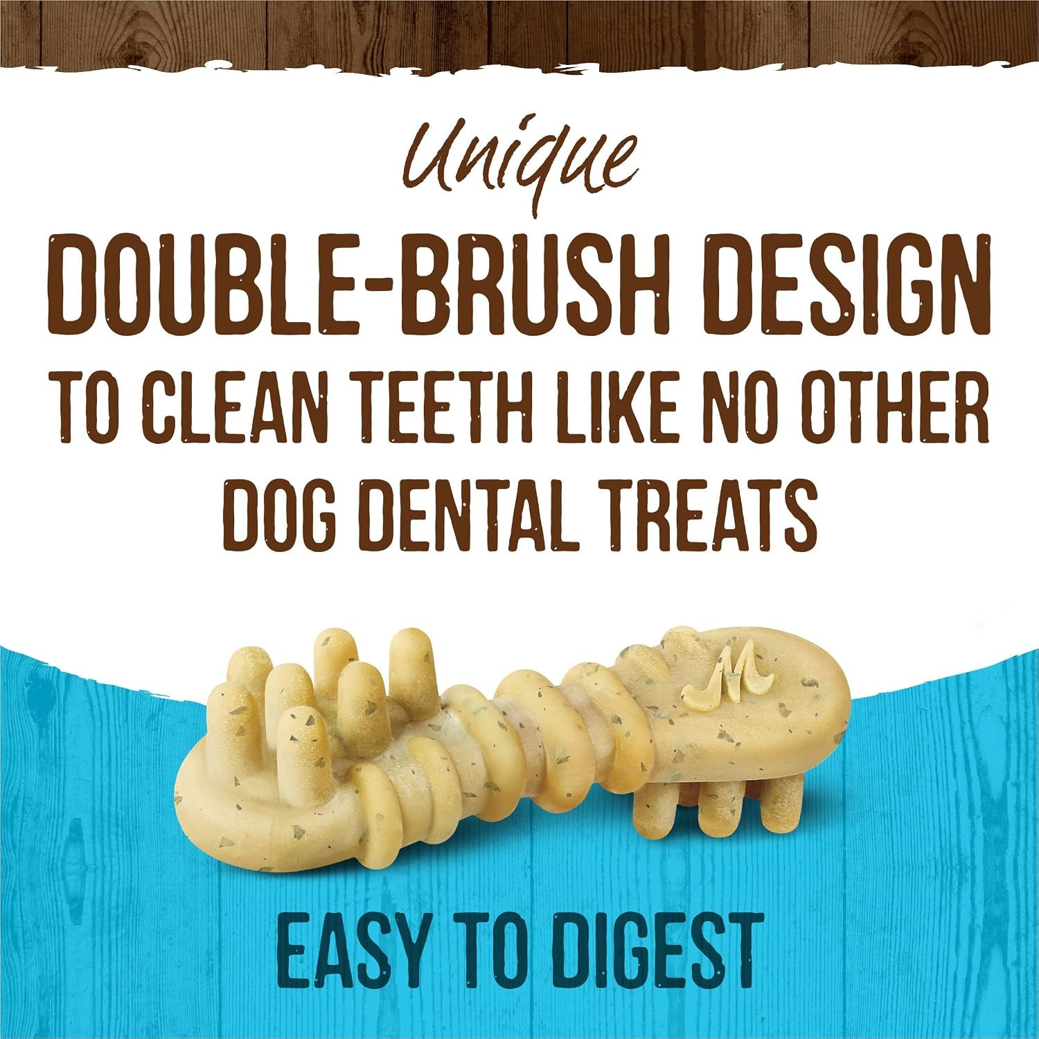 Fresh Kisses Natural Dental Chews Toothbrush Treat Shape Infused with Real Mint for Tiny Dogs 5-15 Lbs - 20 Ct. Bag
