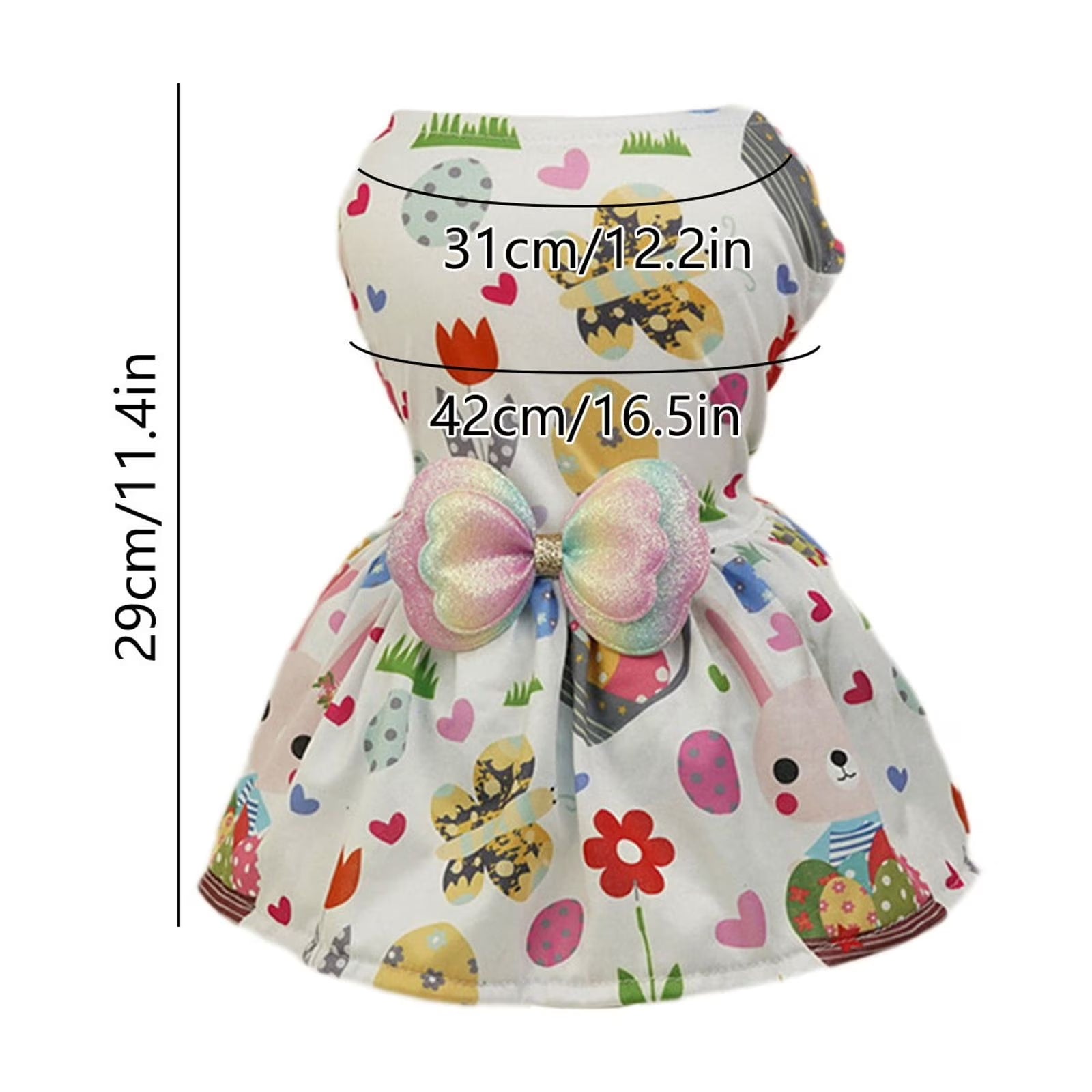 Easter Egg Dog Dress,Dog Clothes for Small Dogs,Girl Dog Clothes,Pet Summer Clothes Apparel for Dogs and Cats (Easter Egg,Size M)
