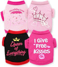 4 Pieces Dog Clothes for Small Dogs Girl Spring Summer Puppy Shirts Cute Soft Pet T-Shirt Cat Outfit for Pets Teacup Chihuahua Yorkie Clothing,Xx-Small