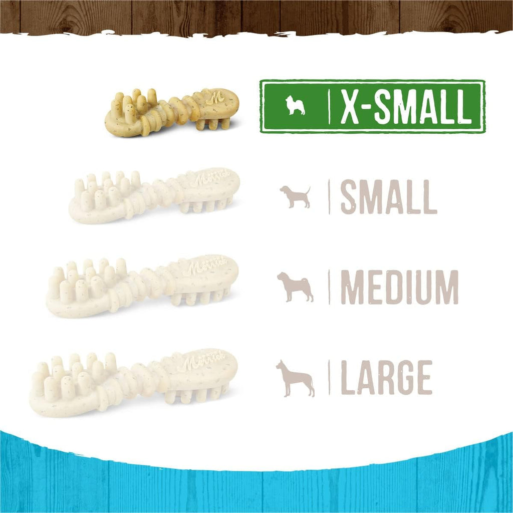Fresh Kisses Natural Dental Chews Toothbrush Treat Shape Infused with Real Mint for Tiny Dogs 5-15 Lbs - 20 Ct. Bag