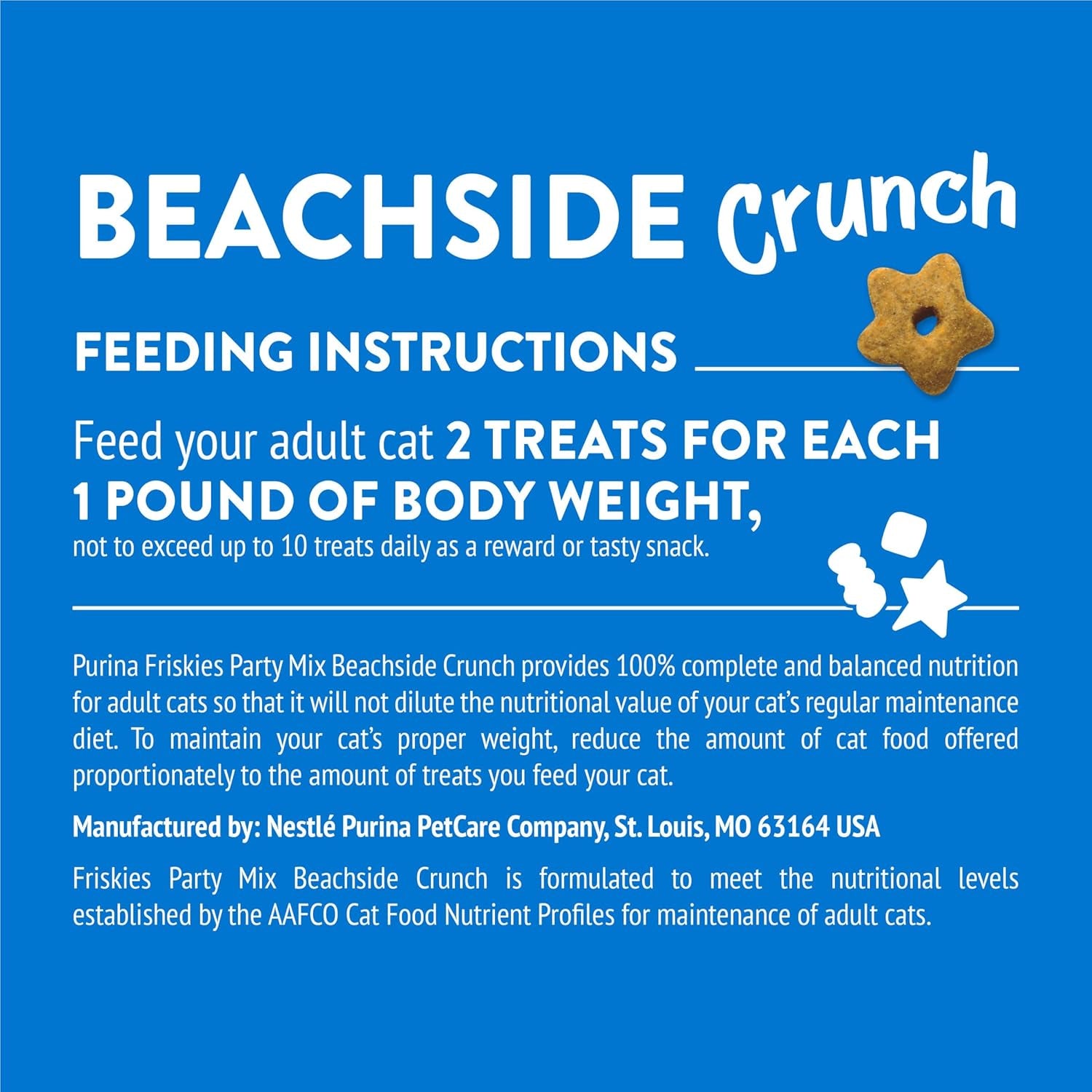 Purina Party Mix Beachside Crunch Treats, 30 Oz Pouch | Made with Real Ocean Whitefish as the Number One Ingredient, with Shrimp, Crab and Tuna Flavors in Every Bite for Adult Cats