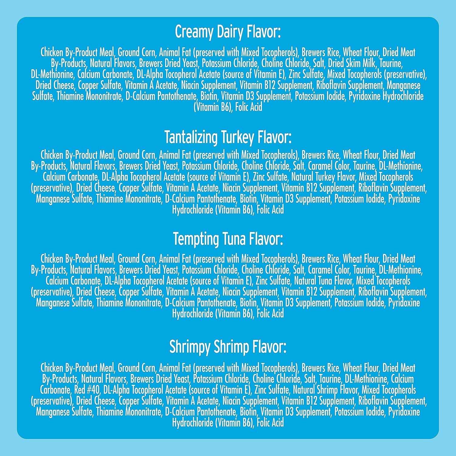 Cat Treats Classic Crunchy and Soft Cat Treats Variety Pack, 6.3 Oz. Pouches (Pack of 6) | Dairy, Tuna, Shrimp & Turkey Flavors, under 2 Calories per Treat, 100% Complete & Balanced for Adult Cats, Resealable Pouches