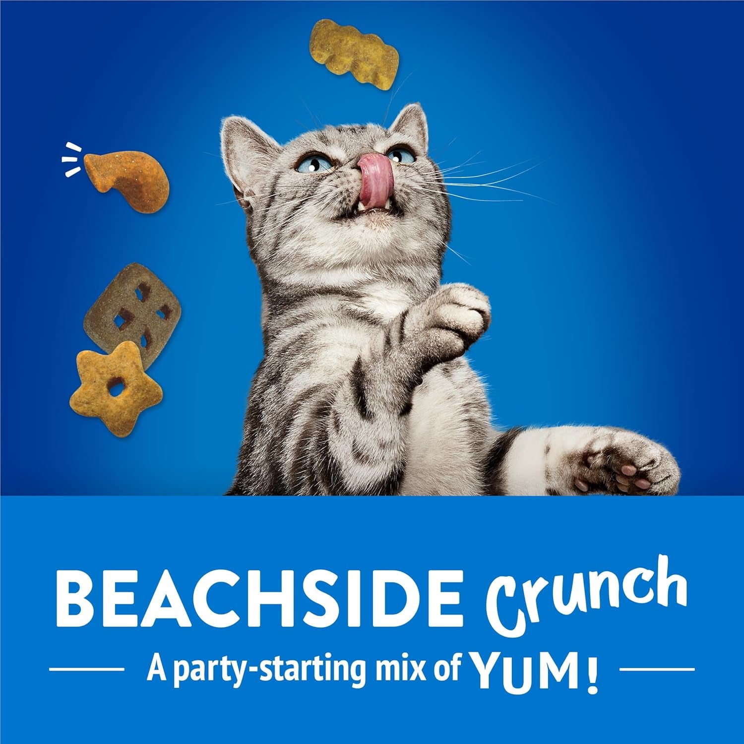 Purina Party Mix Beachside Crunch Treats, 30 Oz Pouch | Made with Real Ocean Whitefish as the Number One Ingredient, with Shrimp, Crab and Tuna Flavors in Every Bite for Adult Cats