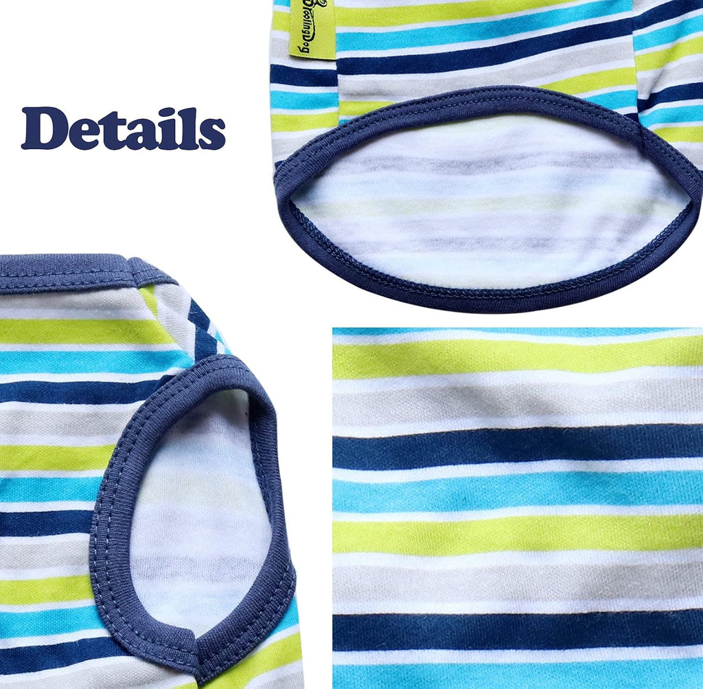 4PCS Dog Clothes for Small Dogs Boy, Printed Puppy Clothes for Chihuahua Yorkies Bulldog Clothes for Medium Dogs Boy Jersey Summer Sweatshirt Vest Pet Outfits Dog Cats Shirt Apparel Accessories