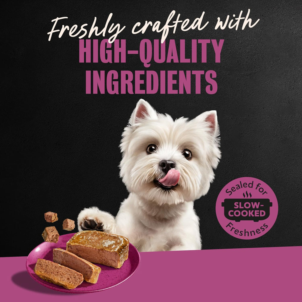 Classic Loaf Wet Dog Food, Porterhouse Steak, 3.5 Oz, 24 Count | Made in USA, Real Beef #1 Ingredient, Slow-Cooked Tender Texture, Easy Peel Trays, No Fillers/Added Sugar/Artificial Flavor