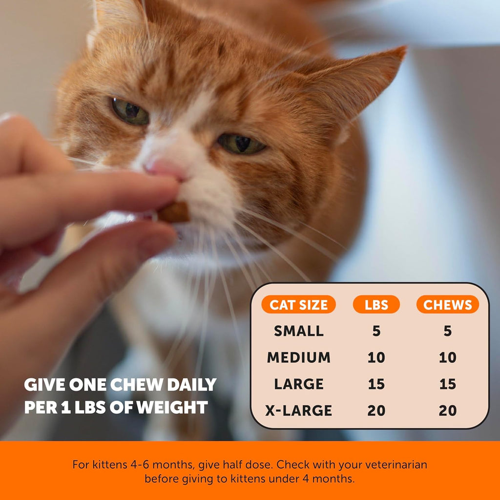 Senior Cat Joint Supplement Crunchy Creamy Hip + Joint for Cats - Ease Mobility Stiffness with Glucosamine Chondroitin, Green Lipped Mussel, Flexibility + Joint Support Chews (30-Day Supply)