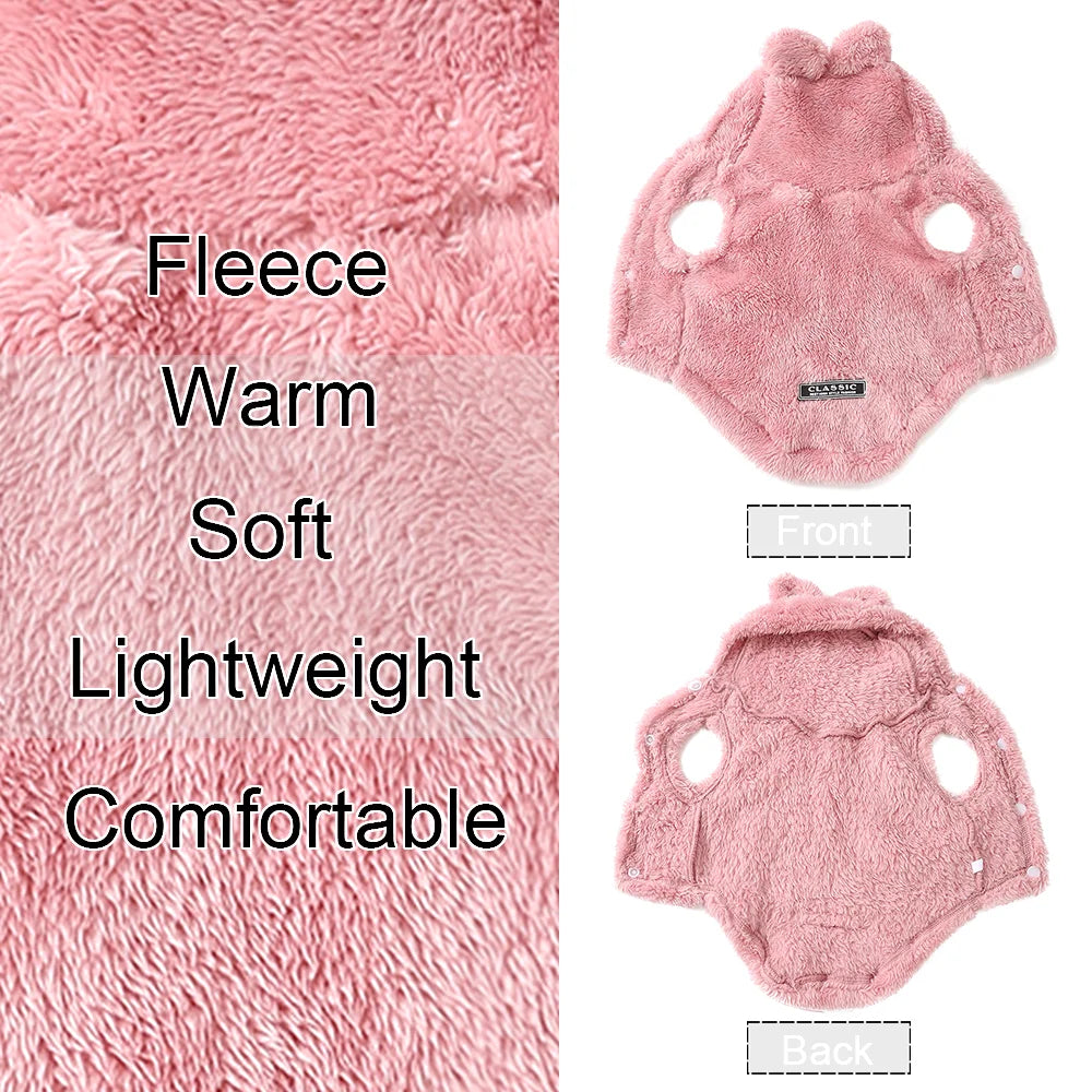 Fleece Warm Cat Costume for Winter Autumn Cute Soft Cats Clothes for Small Medium Dog Kitty Kitten Sweater Funny Pet Coat Sphynx