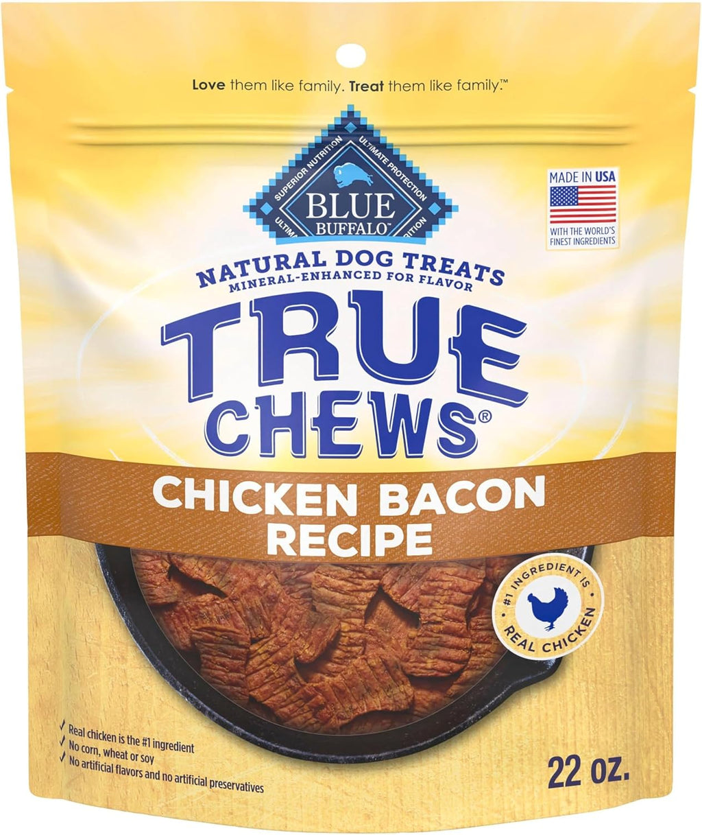 True Chews Chicken Bacon Dog Treats, 22 Oz | Real Chicken First, Tender & Chewy, Made in the USA, No Artificial Preservatives