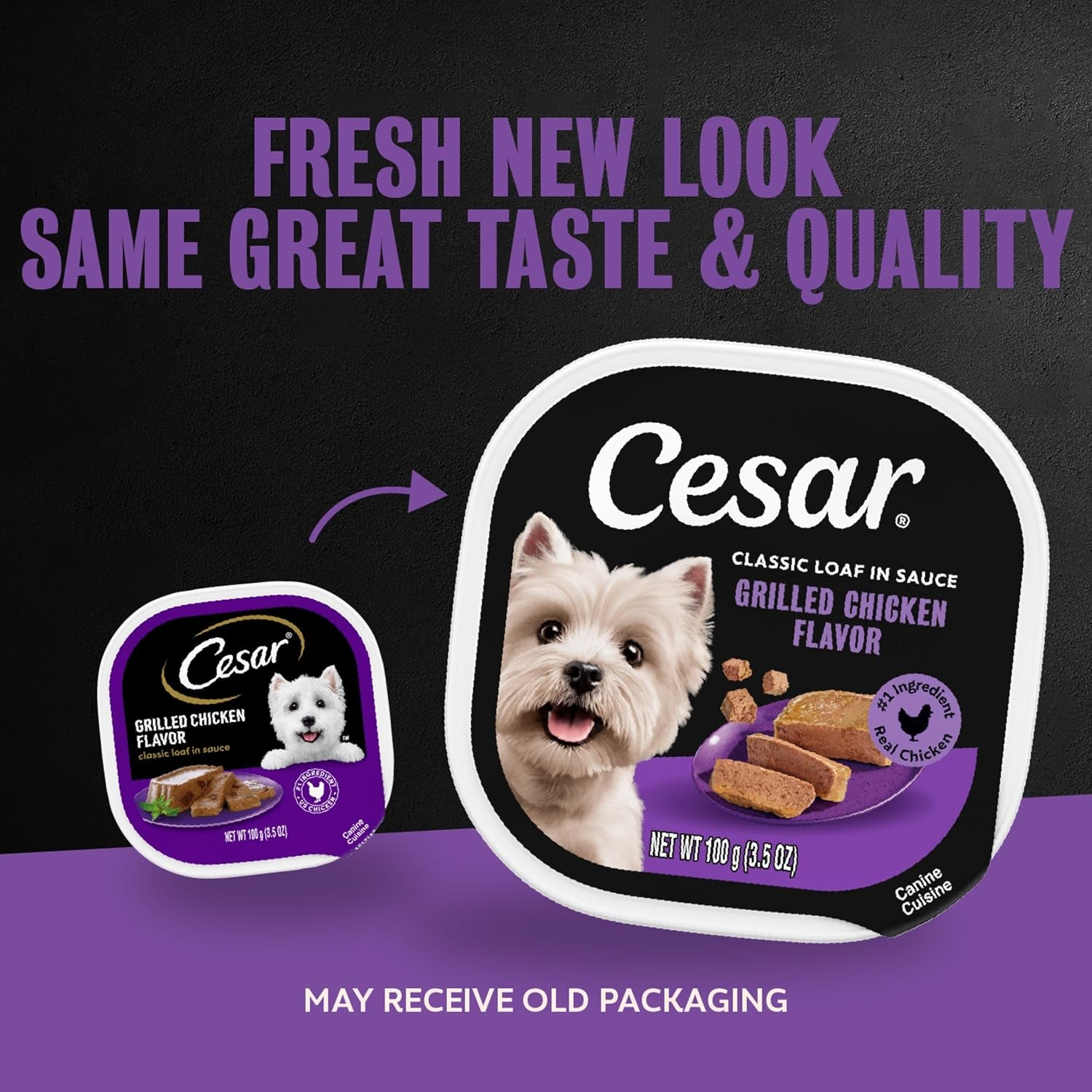 Classic Loaf in Sauce Wet Dog Food, Grilled Chicken, 3.5 Oz, 24 Count | Made in USA, Real Chicken #1 Ingredient, Slow-Cooked Tender Texture, No Fillers or Artificial Flavors, Easy Peel Trays