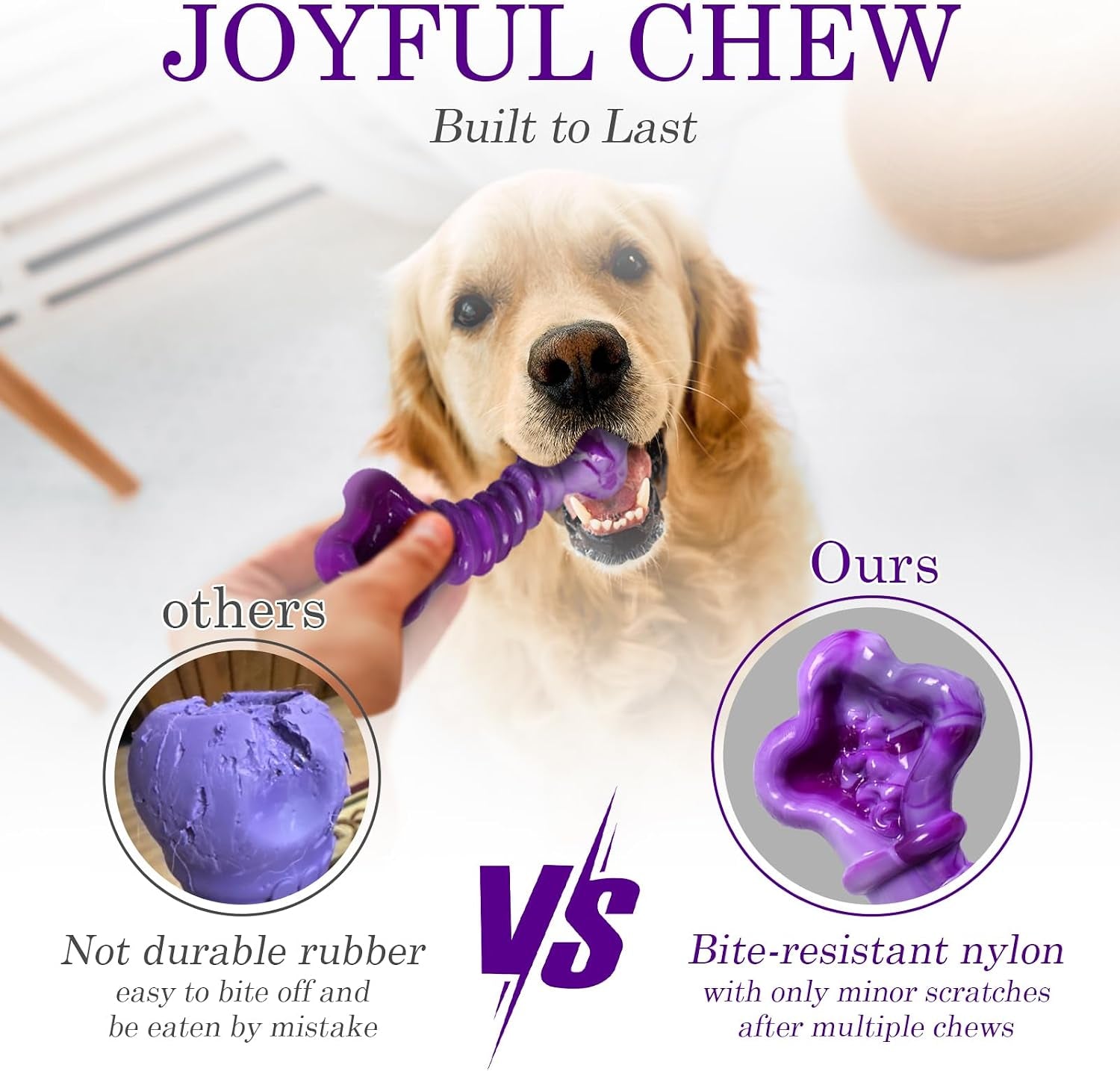 2-Pack Indestructible Dog Chew Toys for 25-75Lbs Aggressive Chewers | Tough Dog Chew Bones to Keep Them Busy, a for Large Dogs