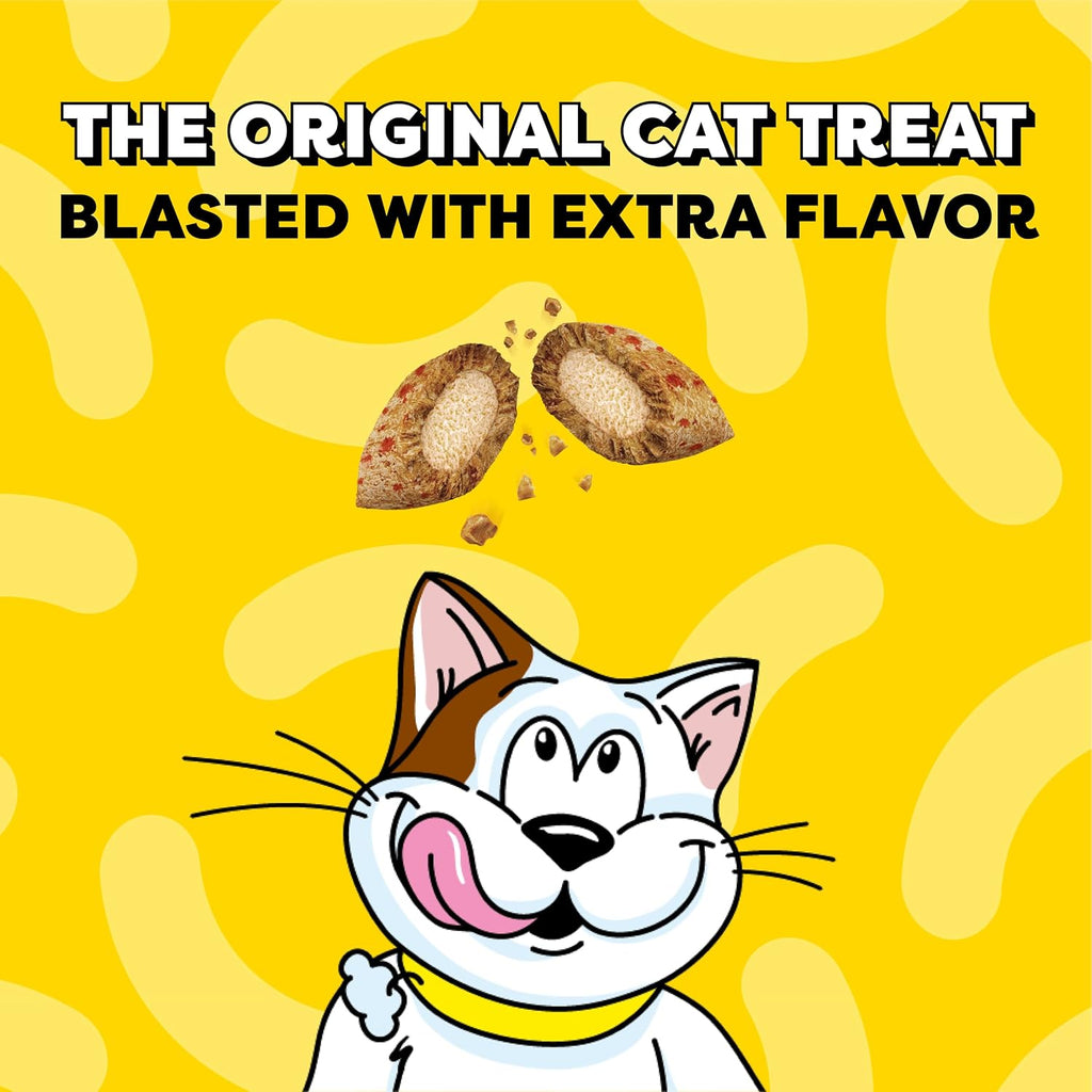Wacky Blasts Cat Treats, Cluckin' Bacon Flavor, 3 Oz, 12 Pack | Chicken, Bacon & Catnip Flavor Bits, Crunchy Outside, Soft Inside, under 2 Cal, 100% Complete & Balanced, Resealable Pouch