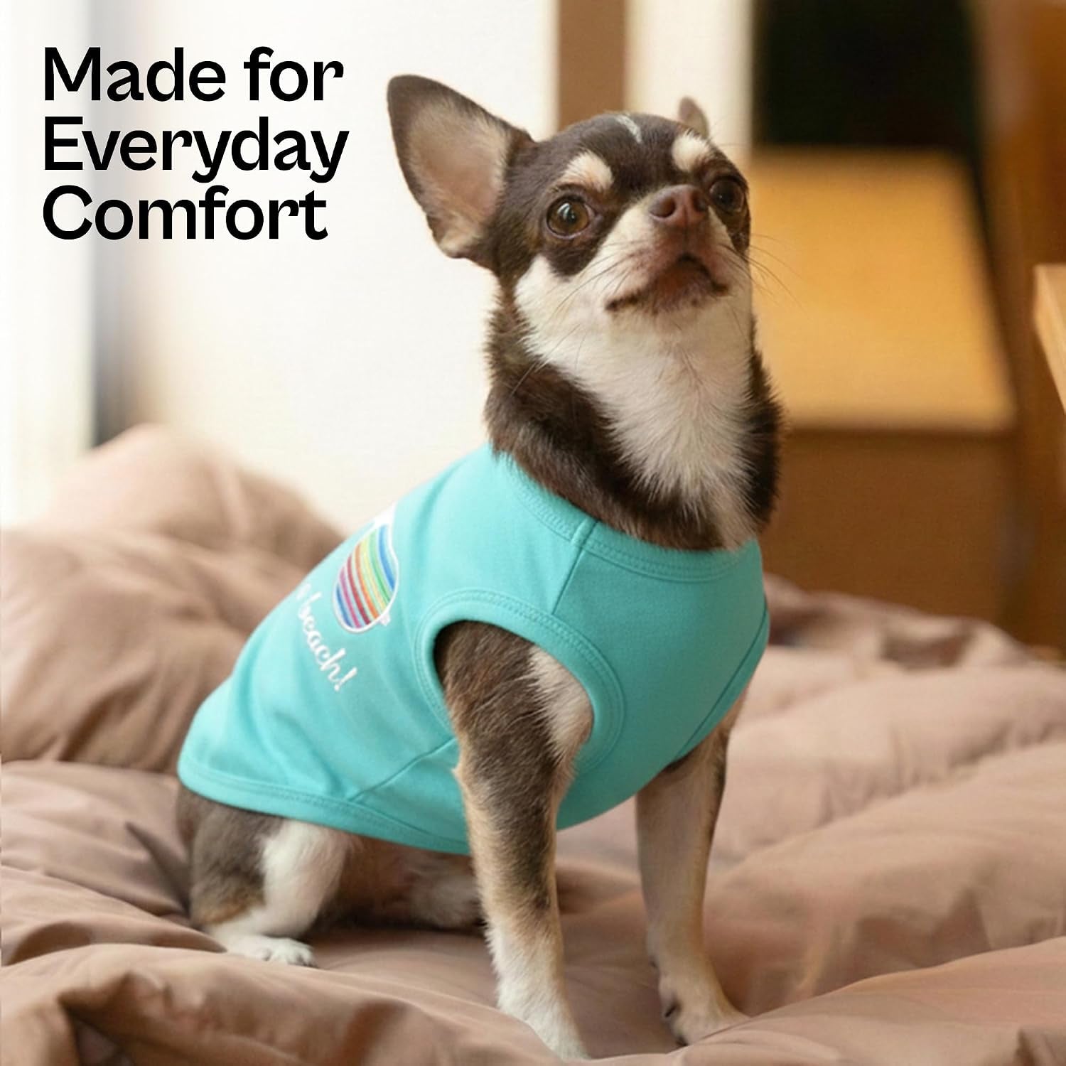 Beach Dog Shirt – 100% Cotton Shirts for Medium Dogs – Sleeveless Pet Vest – Lightweight and Breathable Dogs Apparel – Cute Summer Dog Clothes - Stretchy T Shirts for Pets