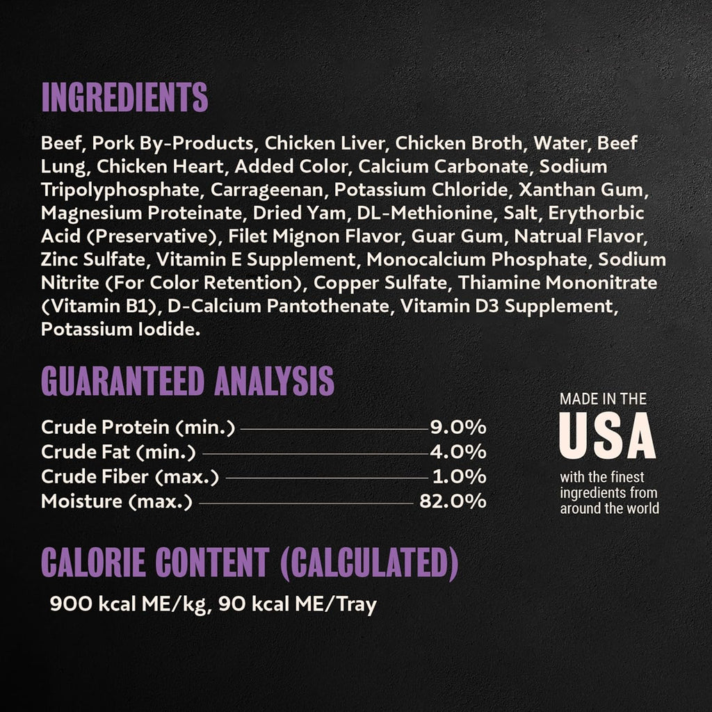 Classic Loaf in Sauce Wet Dog Food, Filet Mignon, 3.5 Oz, 24 Count | Made in USA, Real Beef #1 Ingredient, No Fillers/Added Sugar/Artificial Flavors, Use as Meal or Topper, Easy Peel Trays