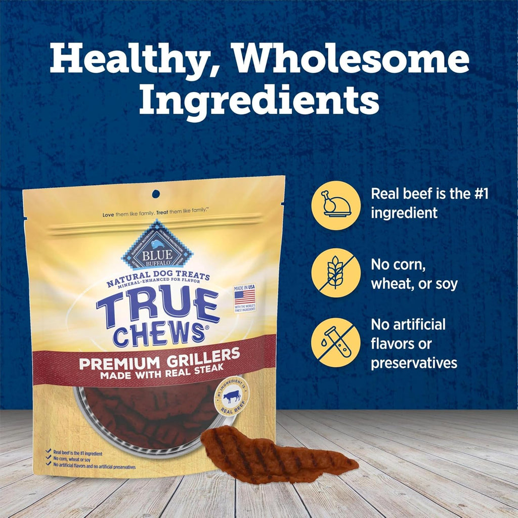 True Chews Premium Jerky Cuts Steak Dog Treats, 30 Oz | Real Beef First, Oven-Dried, Easy to Tear, No Chicken By-Product, Corn, Wheat, or Soy
