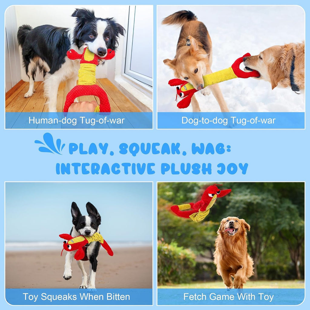 Dog Toys for Aggressive Chewers - Christmas Dog Toys Gifts for Large Dogs, Tough Durable Indestructible Dog Toys, Big Dog Chew Toys and Large Breeds, Lamb Chop Dog Toy(Red)
