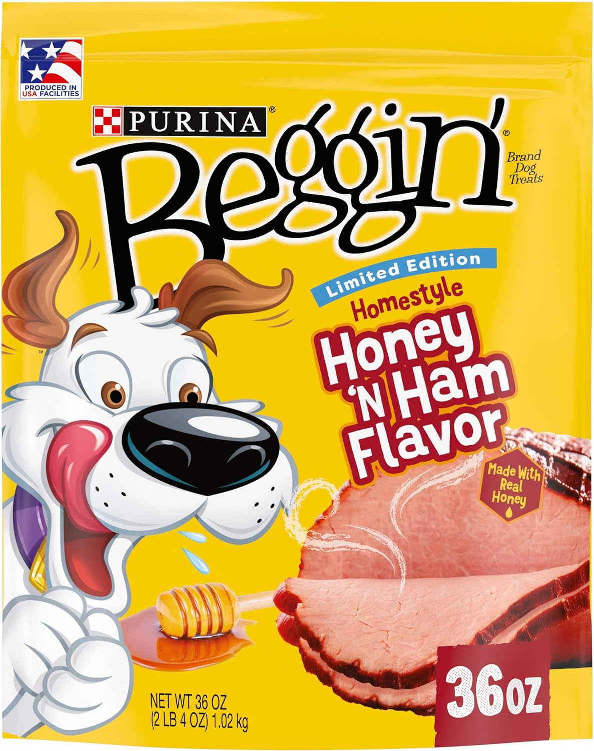 Purina Beggin’ Limited Edition Adult Dog Treats, Homestyle! Honey N’ Ham Flavor - 36 Oz. Pouch
