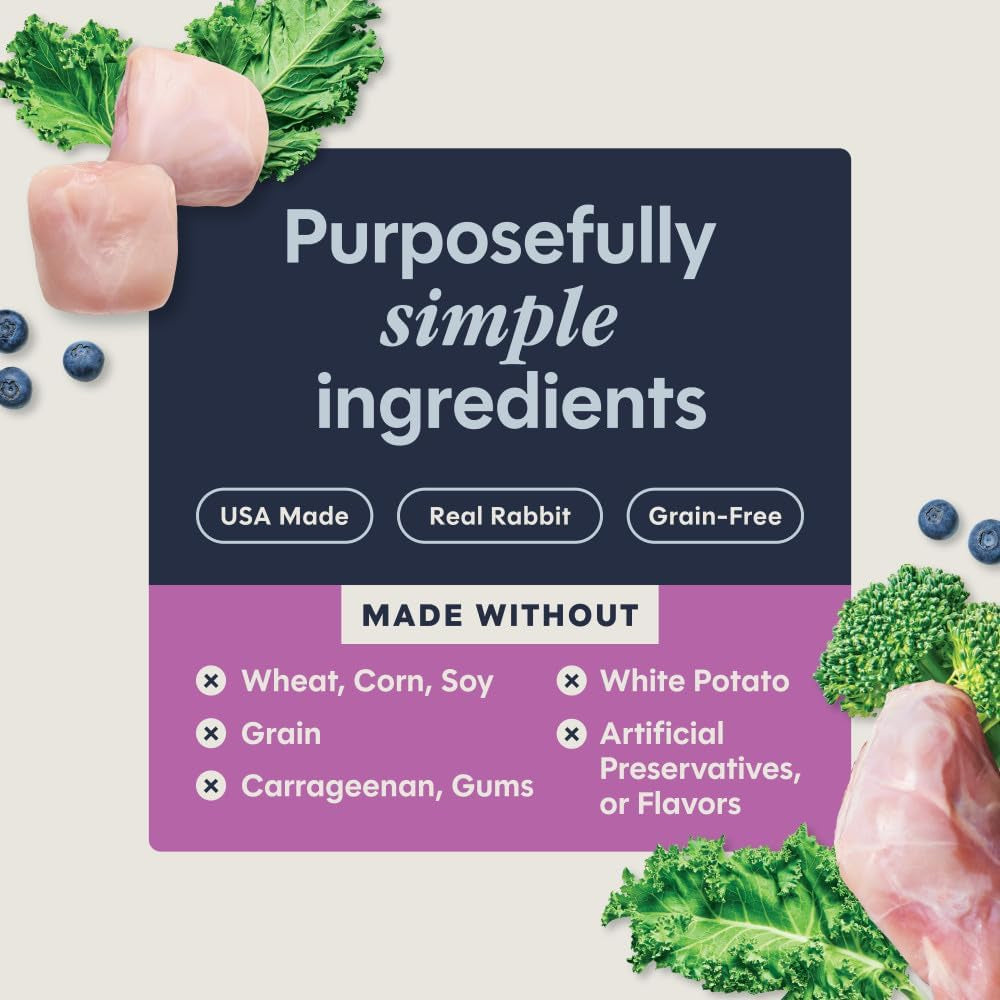 Limited Ingredient Diet Wet Cat Food, Rabbit, 3 Oz (24 Count) | Single Animal Protein and Vegetable Recipe, Rich & Creamy Pate Texture, Real Rabbit Entree, Gentle on Sensitive Stomachs