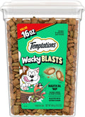 Wacky Blasts Cat Treats, Nautical 'Nip Flavor, 16 Oz | Salmon, Shrimp & Catnip Flavor Bits, Crunchy Outside/Soft Inside, under 2 Cal per Treat, 100% Complete Nutrition, Resealable