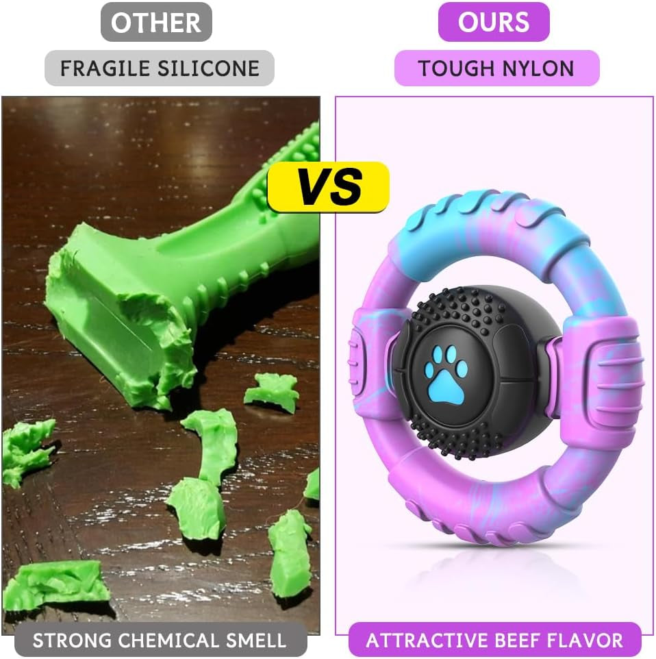Dog Toys for Aggressive Chewers Large Medium Small Breed Indestructible | Durable Tough Dog Chew Toys to Keep Them Busy, Nylon Rubber Interactive Dog Toys