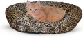 K&H Cat Bed, Self-Warming Nuzzle Nest, No Electric Needed, 19In Leopard/Tan | Self Warming Cat Bed, Soft Plush Comfortable with Supportive Bolsters, Keep Pets Warm, Also for Small Dogs, Machine Washable