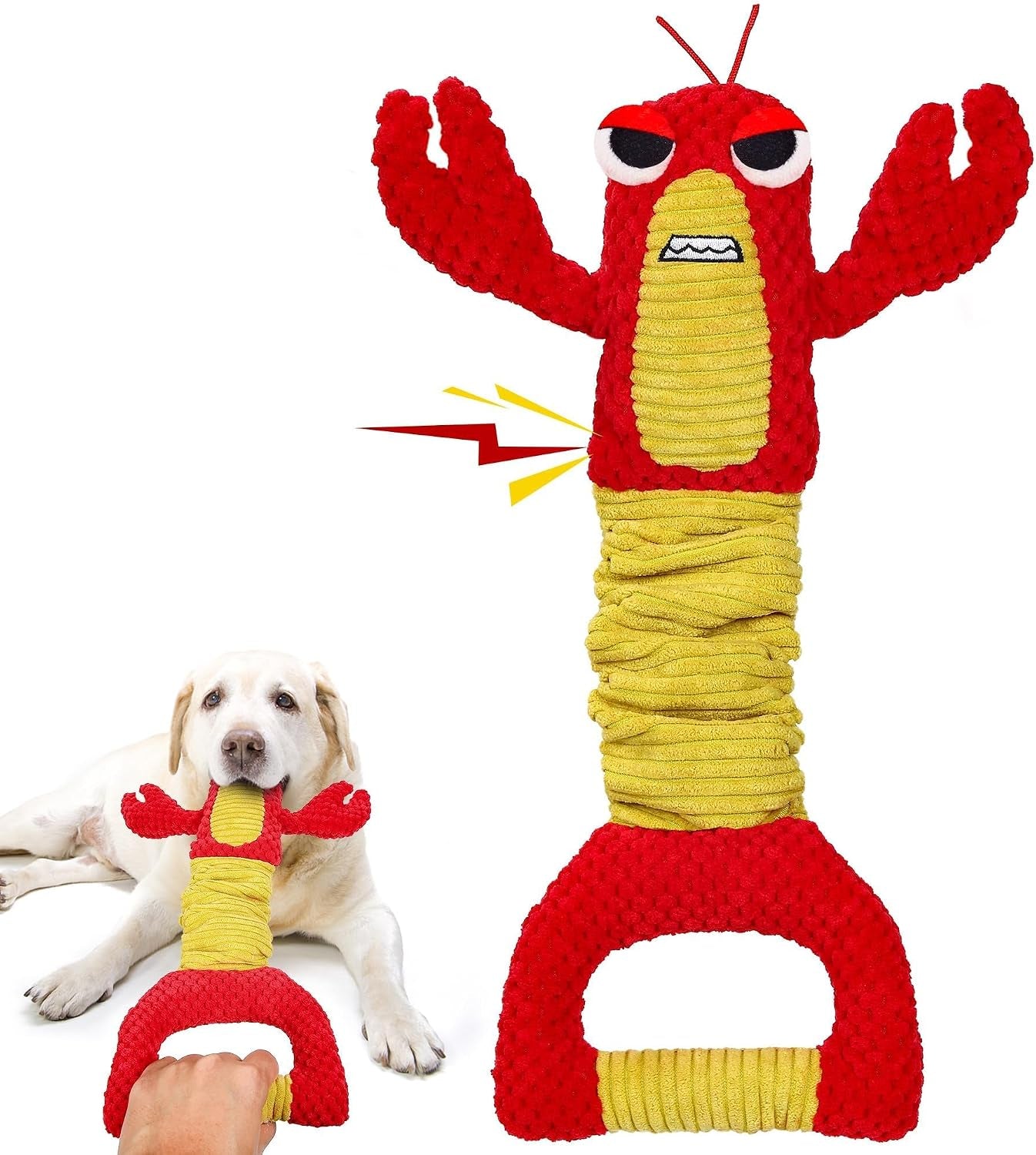 Dog Toys for Aggressive Chewers - Christmas Dog Toys Gifts for Large Dogs, Tough Durable Indestructible Dog Toys, Big Dog Chew Toys and Large Breeds, Lamb Chop Dog Toy(Red)