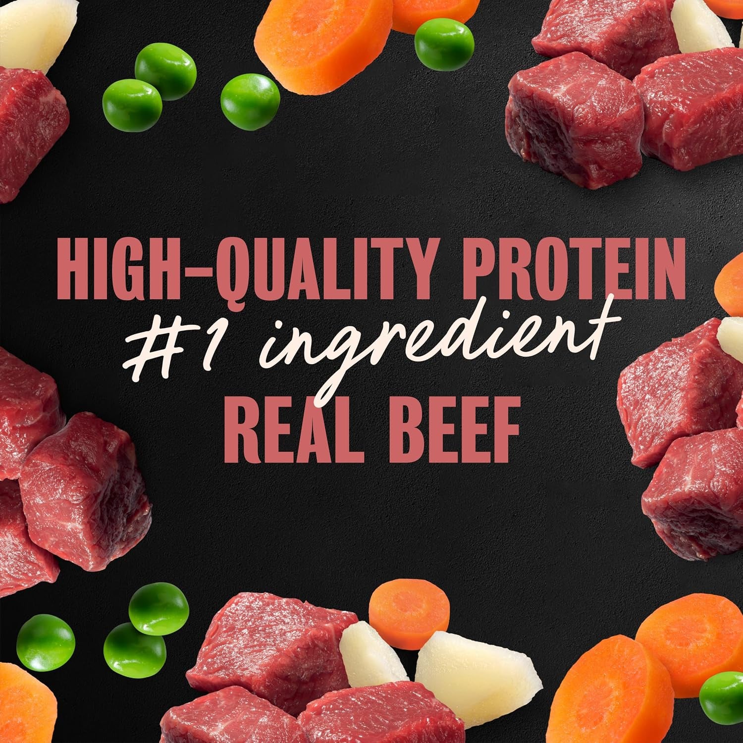 Home Delights Wet Dog Food, Beef Stew in Sauce, 3.5 Oz, 24 Count | Real Beef #1 Ingredient, Easy to Digest, No Fillers/Added Sugar/Artificial Flavors, Use as Meal or Topper, Easy Peel Trays
