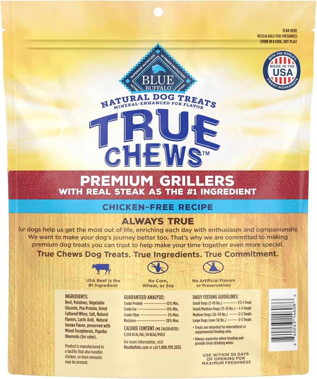 True Chews Premium Jerky Cuts Steak Dog Treats, 30 Oz | Real Beef First, Oven-Dried, Easy to Tear, No Chicken By-Product, Corn, Wheat, or Soy