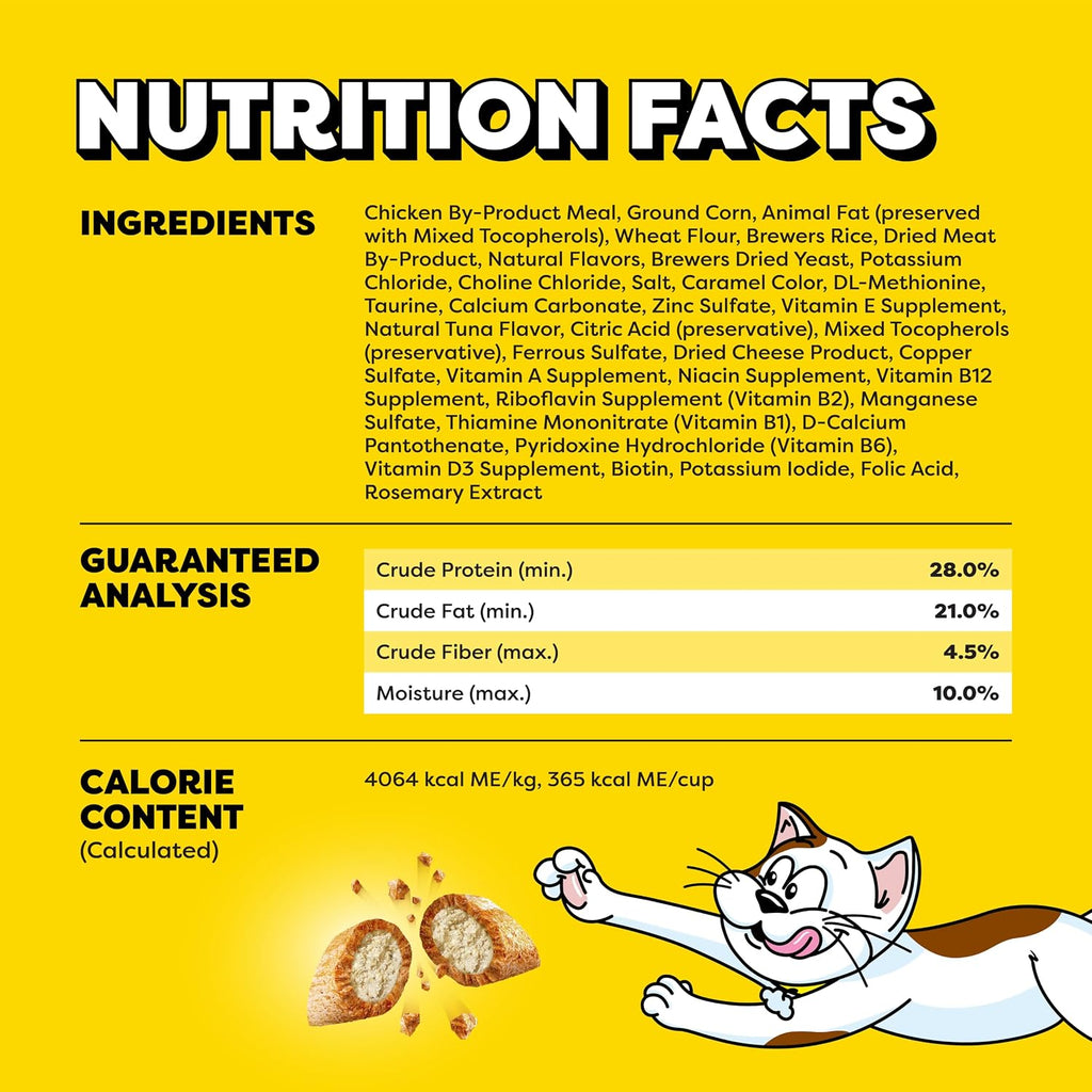 Jumbo Stuff Crunchy & Soft Cat Treats, Tuna, 14 Oz | Crunchy Outside, Soft Inside, under 2 Calories per Treat, Resealable Stay-Fresh Tub, 100% Complete & Balanced