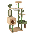 59" Multilevel Cactus Cat Tree – Scratching Posts, Toy & Rope