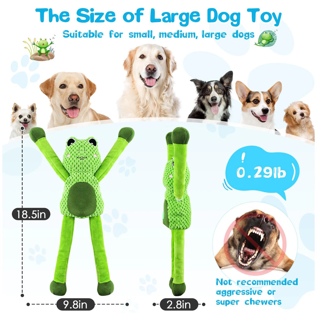 Large Squeaky Dog Toys Plush Stuffed Dog Chew Toy with Soft Fabric Interactive Puppy Toys to Keep Them Busy