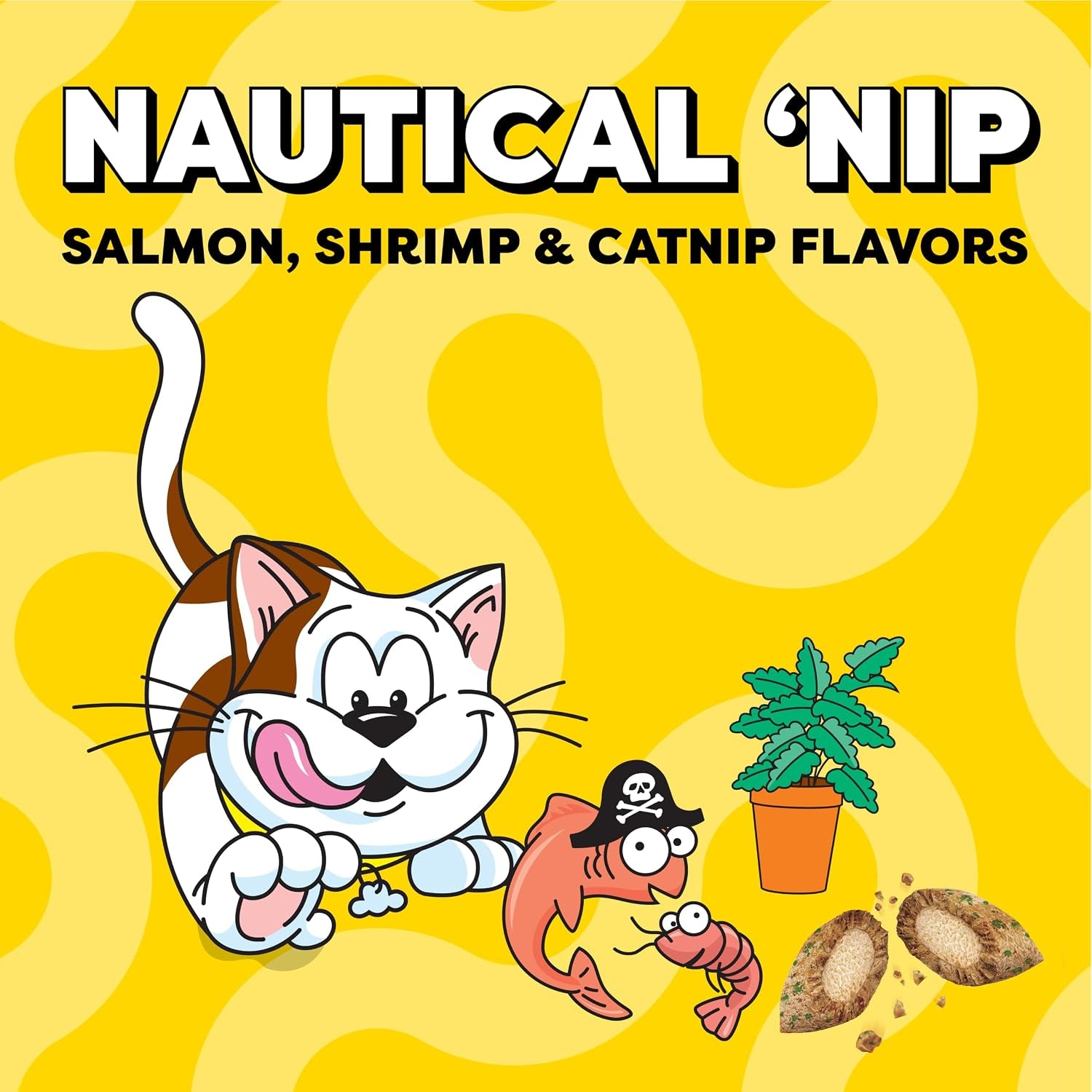 Wacky Blasts Cat Treats, Nautical 'Nip Flavor, 16 Oz | Salmon, Shrimp & Catnip Flavor Bits, Crunchy Outside/Soft Inside, under 2 Cal per Treat, 100% Complete Nutrition, Resealable