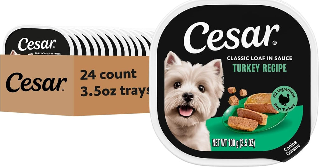 Classic Loaf in Sauce Wet Dog Food, Turkey Recipe, 3.5 Oz, 24 Count | Made in USA, Real Turkey #1 Ingredient, No Fillers, No Added Sugar, No Artificial Flavors, Slow-Cooked, Easy Peel Trays