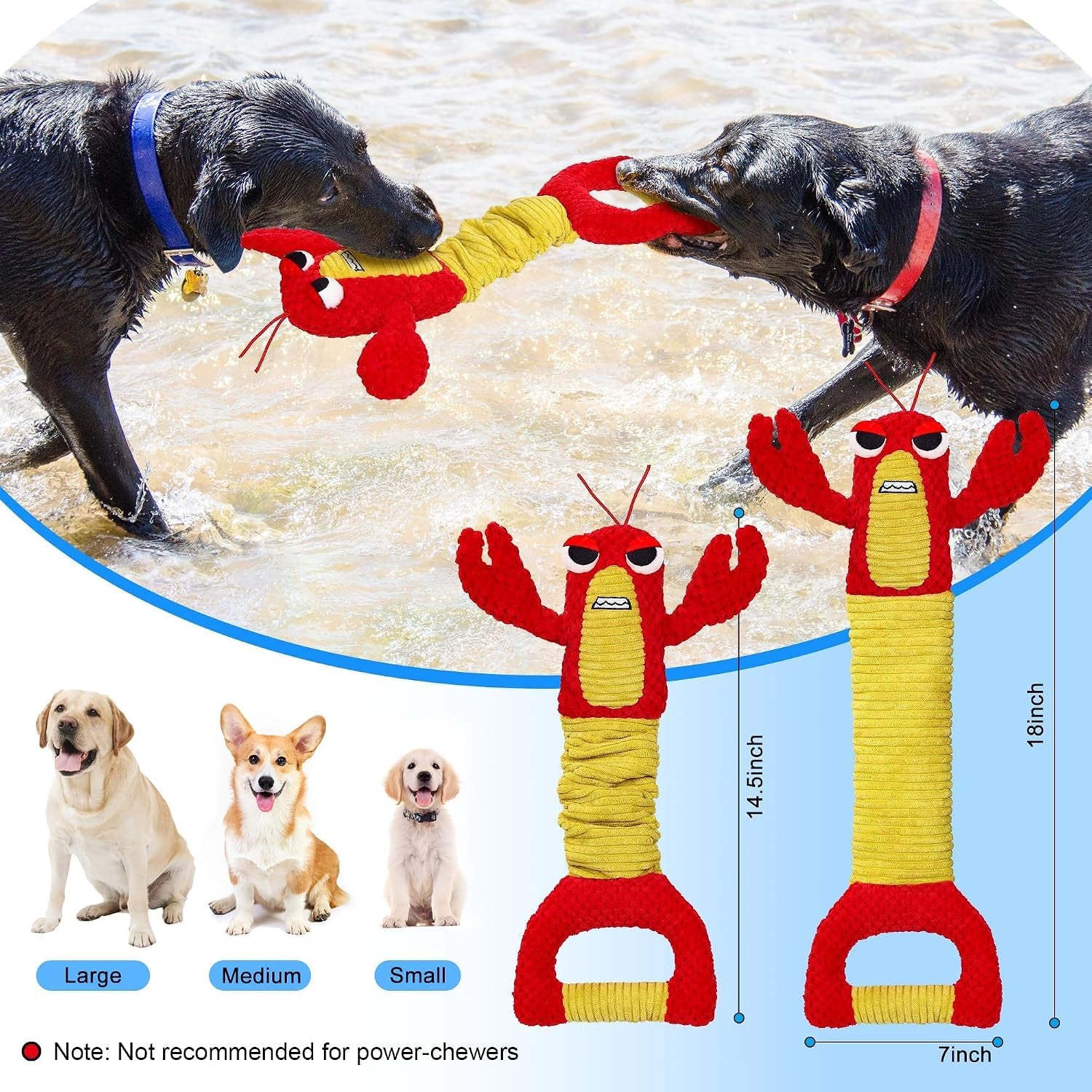 Dog Toys for Aggressive Chewers - Christmas Dog Toys Gifts for Large Dogs, Tough Durable Indestructible Dog Toys, Big Dog Chew Toys and Large Breeds, Lamb Chop Dog Toy(Red)