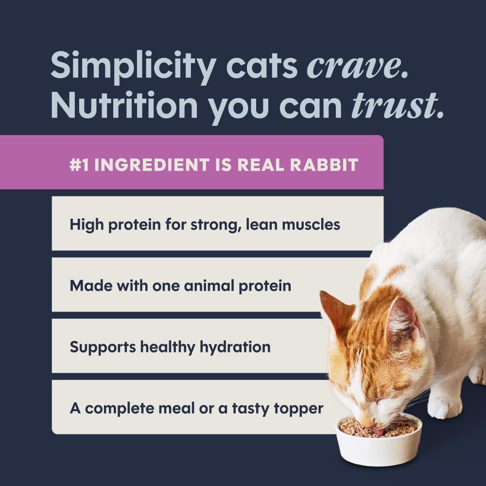 Limited Ingredient Diet Wet Cat Food, Rabbit, 3 Oz (24 Count) | Single Animal Protein and Vegetable Recipe, Rich & Creamy Pate Texture, Real Rabbit Entree, Gentle on Sensitive Stomachs