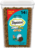 Jumbo Stuff Crunchy & Soft Cat Treats, Tuna, 14 Oz | Crunchy Outside, Soft Inside, under 2 Calories per Treat, Resealable Stay-Fresh Tub, 100% Complete & Balanced
