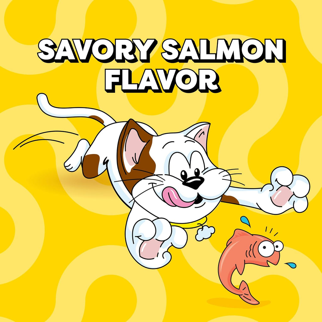 Classic Crunchy and Soft Cat Treats, Savory Salmon, 3 Oz, 12Pk | Tartar Control, Crunchy Outside, Soft Inside, under 2 Calories per Treat, 100% Complete & Balanced, Resealable Pouches