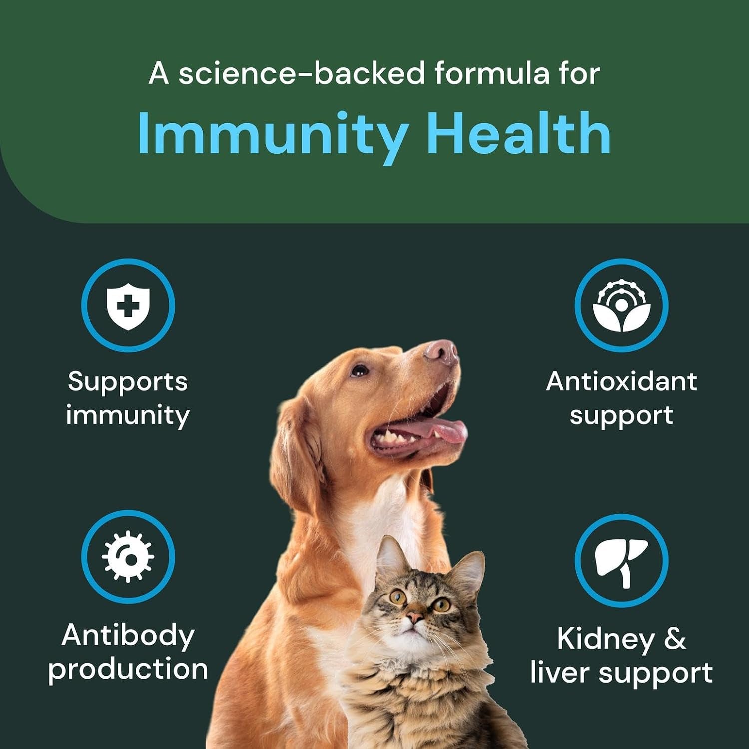 Veterinary Strength DMG Immunity Health Chews - Immune System Support for Dogs & Cats - Liver Aid - Antioxidant Support for Pets - Chicken Flavor - 50 Count