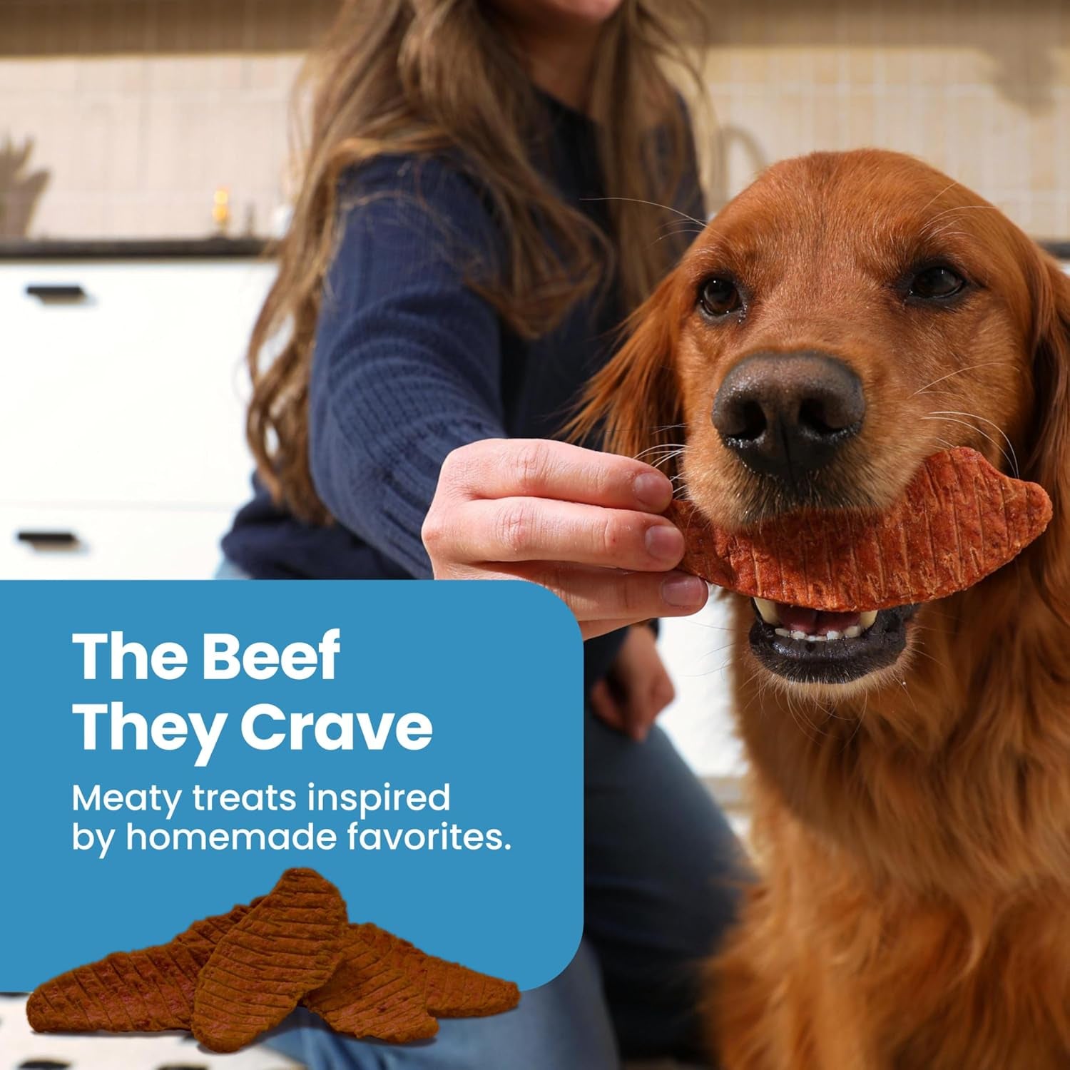 Nudges Jerky Cuts Steak Dog Treats, 16 Oz | Real Beef First, Made in the USA, for All Breed Sizes, No Artificial Preservatives