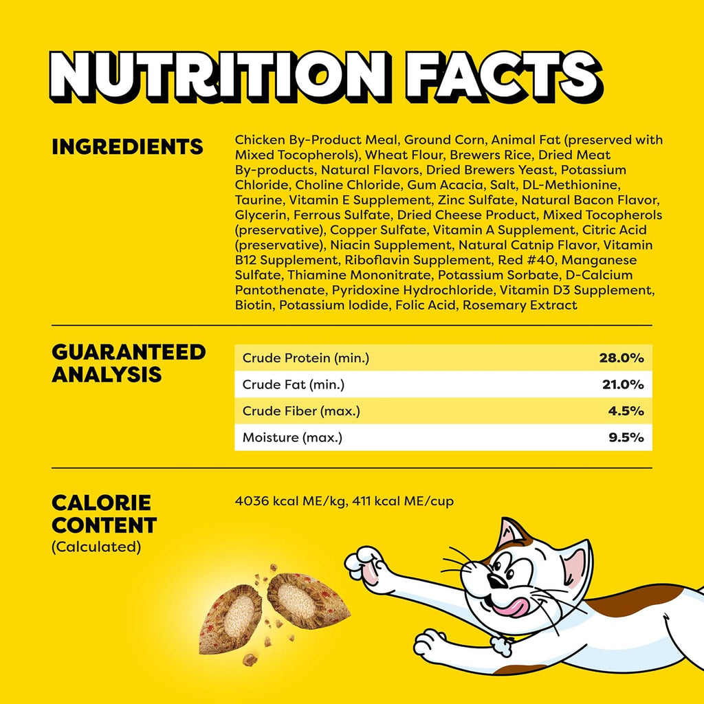 Wacky Blasts Cat Treats, Cluckin' Bacon Flavor, 6.3 Oz, 10 Pack | Chicken, Bacon & Catnip Flavor Bits, Crunchy Outside, Soft Inside, under 2 Cal, 100% Complete & Balanced, Resealable Pouch