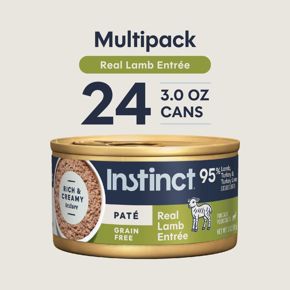 Pate Entrees, Wet Canned Cat Food, Real Lamb, 3 Oz (24 Count) | Rich & Creamy Pate Texture, High Protein, Real Lamb, Whole-Food Ingredients, Grain-Free, Hydration Support