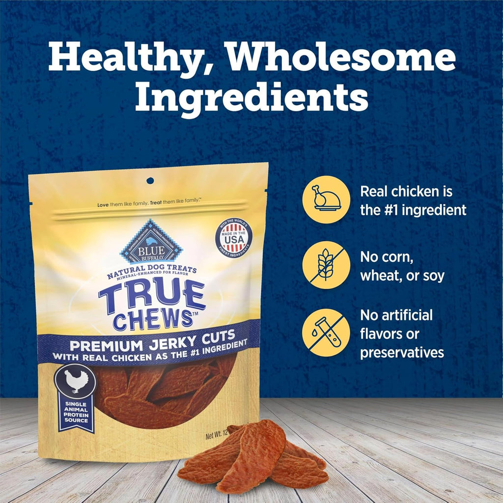 True Chews Premium Jerky Cuts Chicken Dog Treats, 12 Oz | Real Chicken First, Tender & Tasty, Made in the USA, No Artificial Preservatives