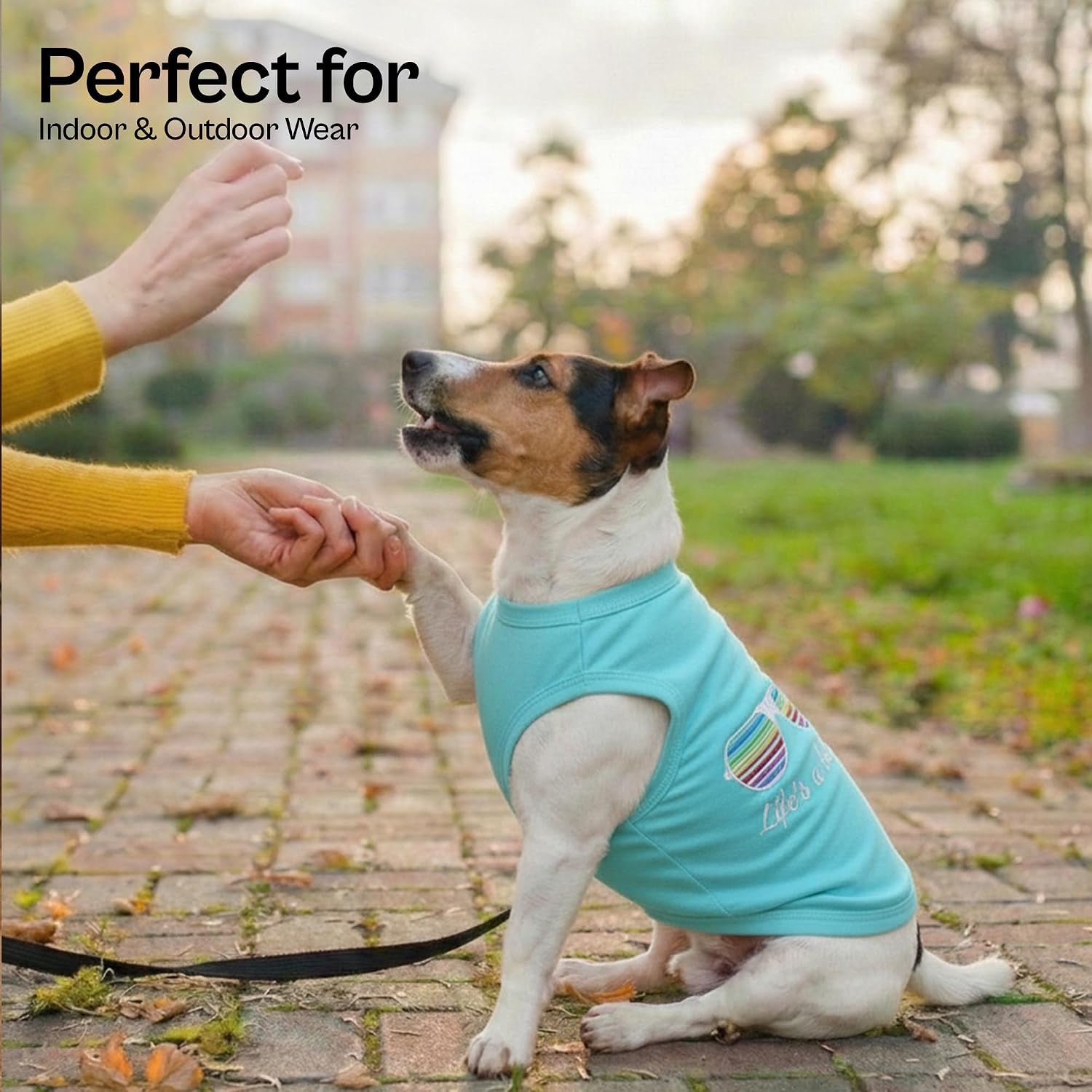 Beach Dog Shirt – 100% Cotton Shirts for Medium Dogs – Sleeveless Pet Vest – Lightweight and Breathable Dogs Apparel – Cute Summer Dog Clothes - Stretchy T Shirts for Pets
