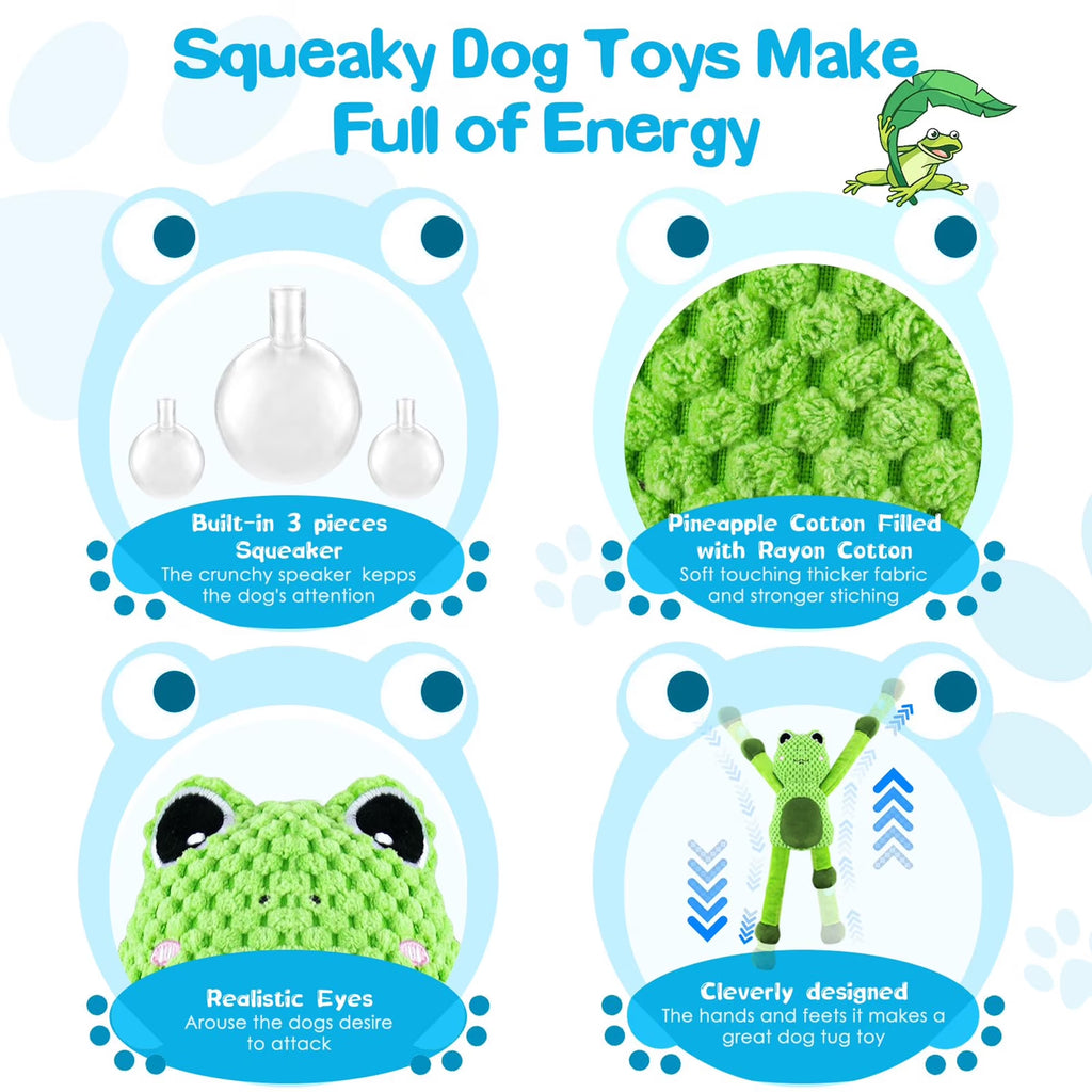 Large Squeaky Dog Toys Plush Stuffed Dog Chew Toy with Soft Fabric Interactive Puppy Toys to Keep Them Busy