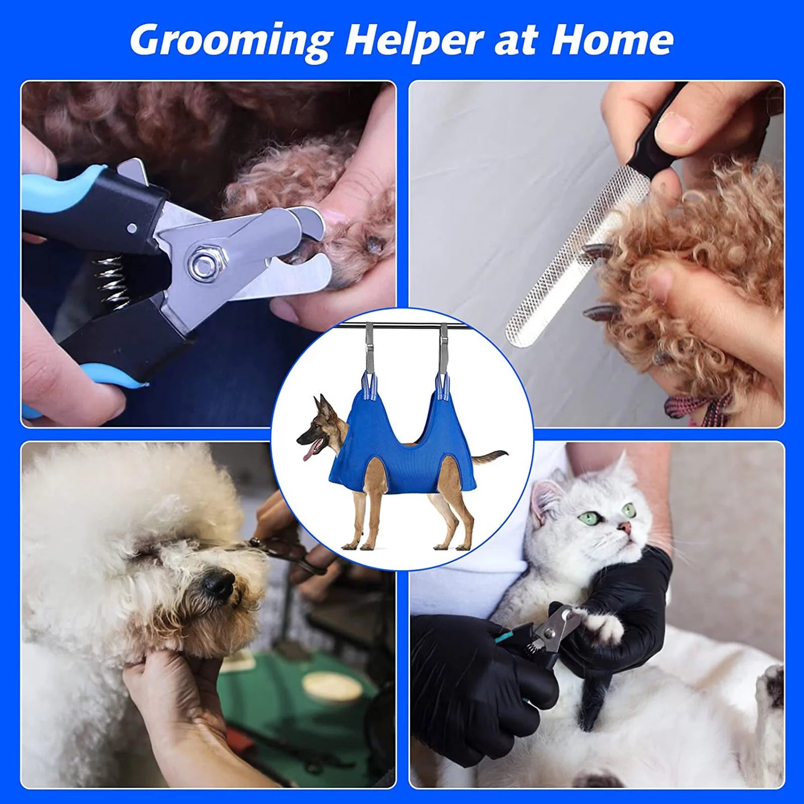 Sehao Pet Grooming for Dog Grooming Harness for Nail Trimming Pet Grooming Sling Helper Holder Pet Supplies Red M