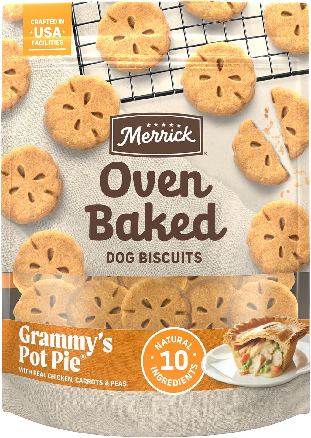 Oven Baked Natural and Crunchy Bag of Treats, Dog Chicken Treats, Grammy’S Pot Pie with Real Chicken