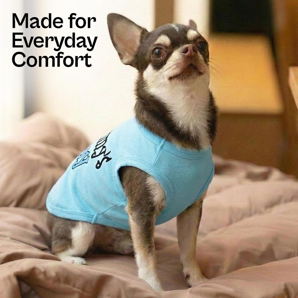 Dog Shirt Mommy’S Boy Pet Shirt – 100% Cotton Shirts for Large Dogs – Blue Sleeveless Puppy Clothes – Lightweight and Breathable Dog Apparel – Boy Dogs Clothes - Stretchy Dog Shirt