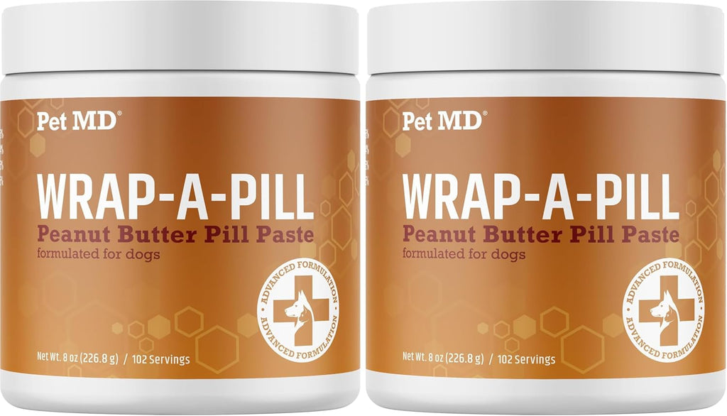 Wrap a Pill Peanut Butter Flavor Pill Paste for Dogs - Make a Pocket or Pouch to Hide Pills & Medication - 8 Oz (Pack of 2)