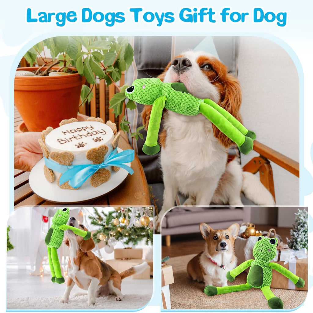 Large Squeaky Dog Toys Plush Stuffed Dog Chew Toy with Soft Fabric Interactive Puppy Toys to Keep Them Busy