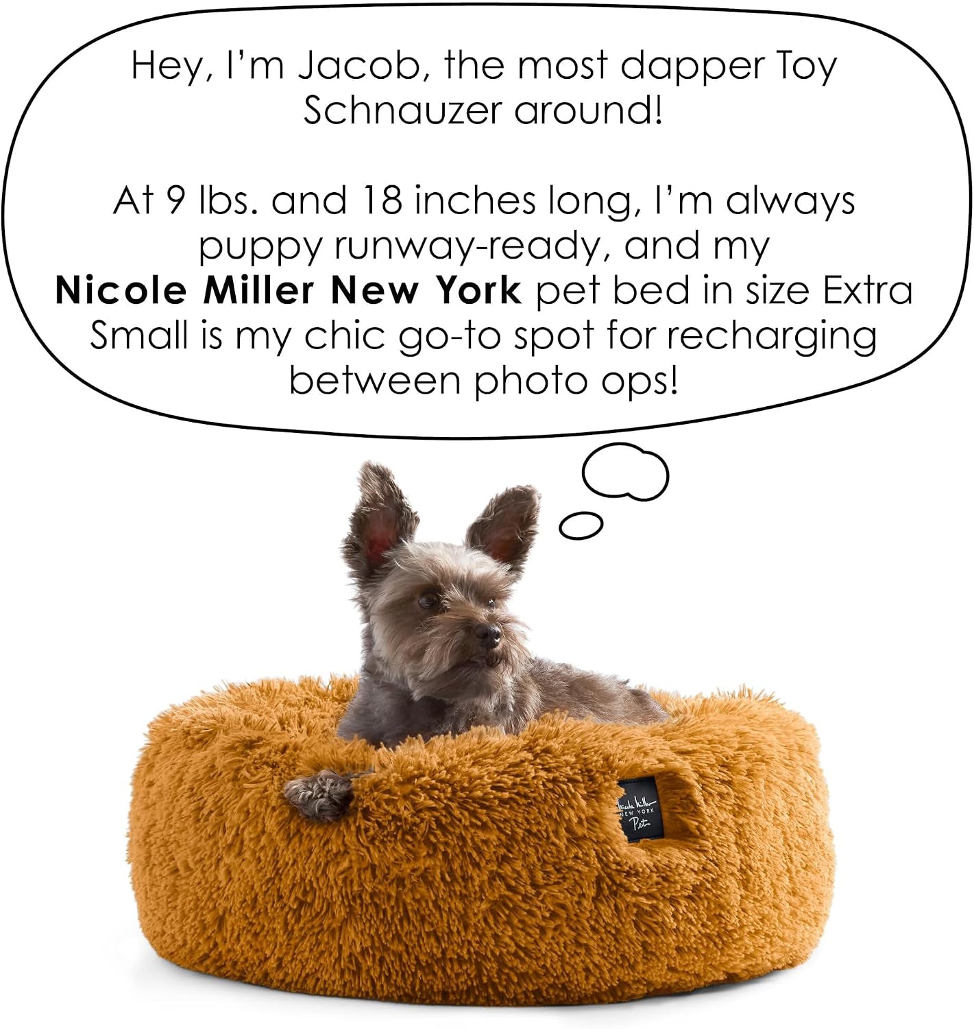 PET Ellie Fuzzy Solid Donut Pet Bed, Plush, Cozy & Calming, Non-Slip Bottom, 100% Machine Washable, Burgundy Rose, X-Small 19"X19"X7" Round