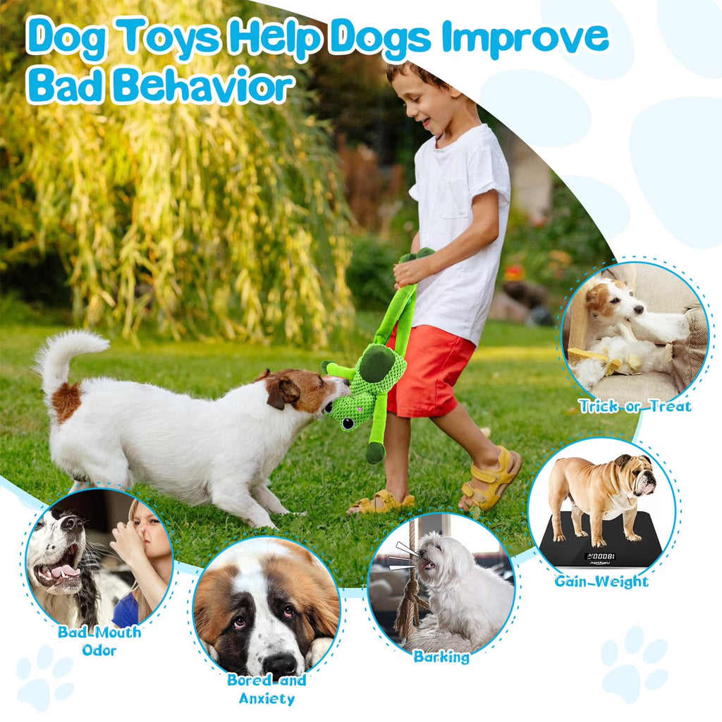 Large Squeaky Dog Toys Plush Stuffed Dog Chew Toy with Soft Fabric Interactive Puppy Toys to Keep Them Busy